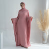 Nameria Womens Bat Sleeve Long Dress With Belt Crewneck