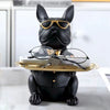 Modern Bulldog Decorative Tray Sculpture Minimal Table Organizer 