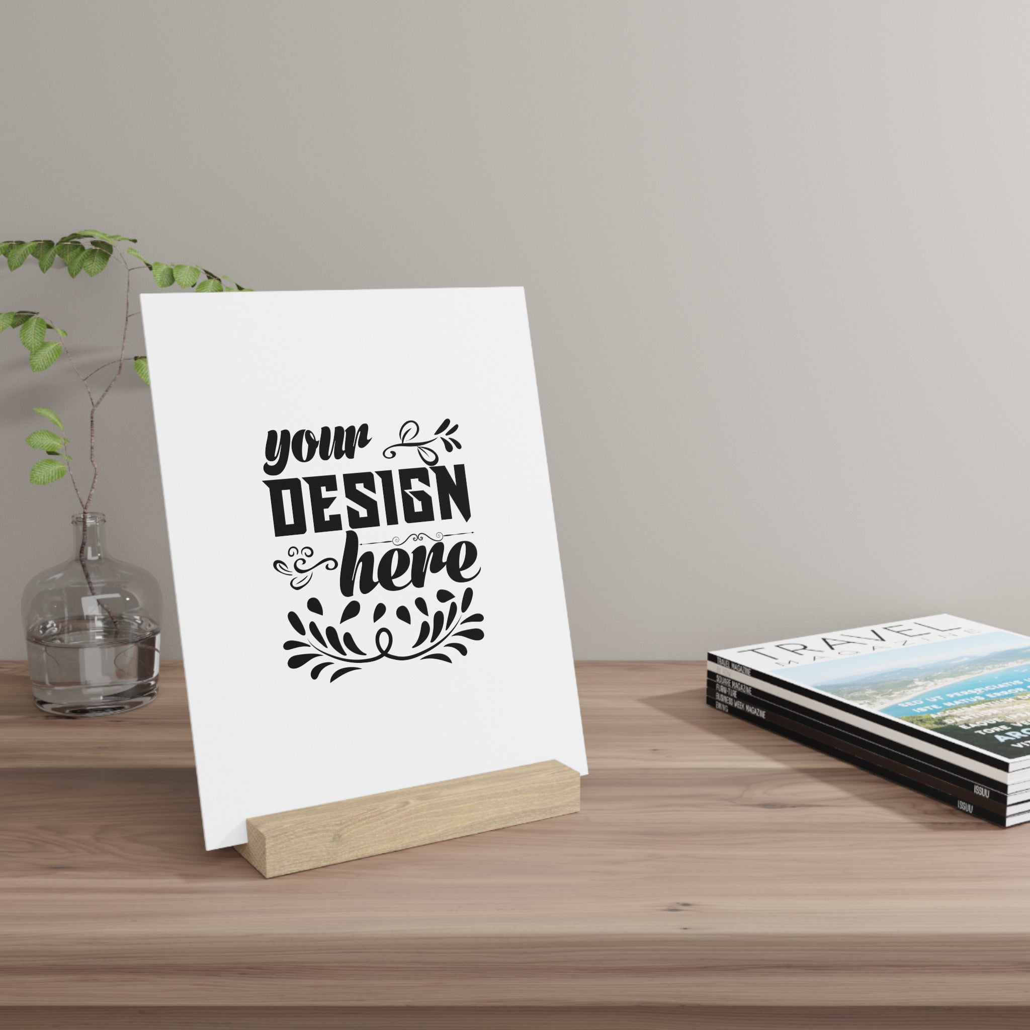 Customizable Gallery Board with Wooden Stand 1.8mm Giclée Print