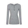 Nameria Button Fitted Long Sleeve Base Layer Half Open Collar Top