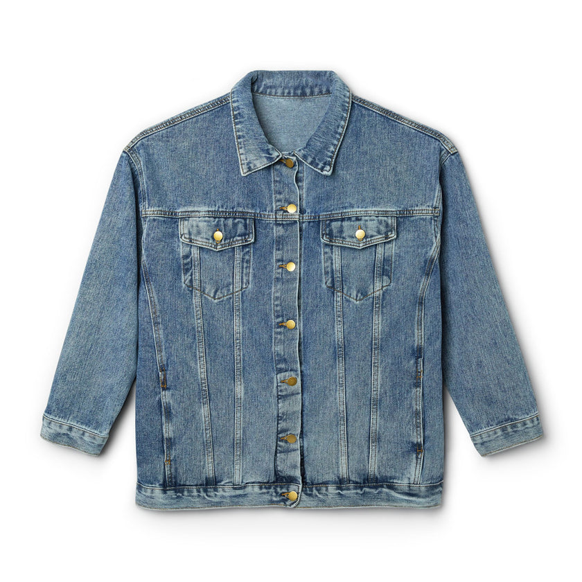 Customizable Women's Oversized Denim Jacket Relaxed Fit Stretch Blend