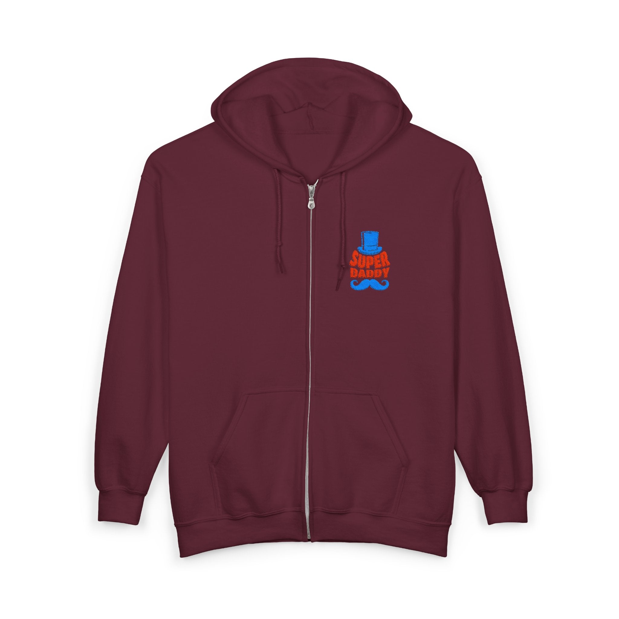 Gildan 18600 Unisex Full Zip Hoodie | Super Daddy Embroidery