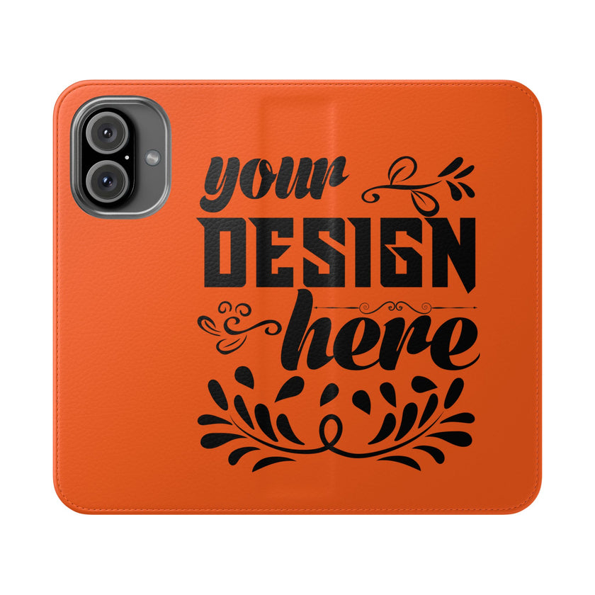 Customizable Flip Folio Phone Case With Card Slots Stand And Elastic Strap