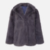 Nameria Faux Fur Mid Length Coat Extended Collar