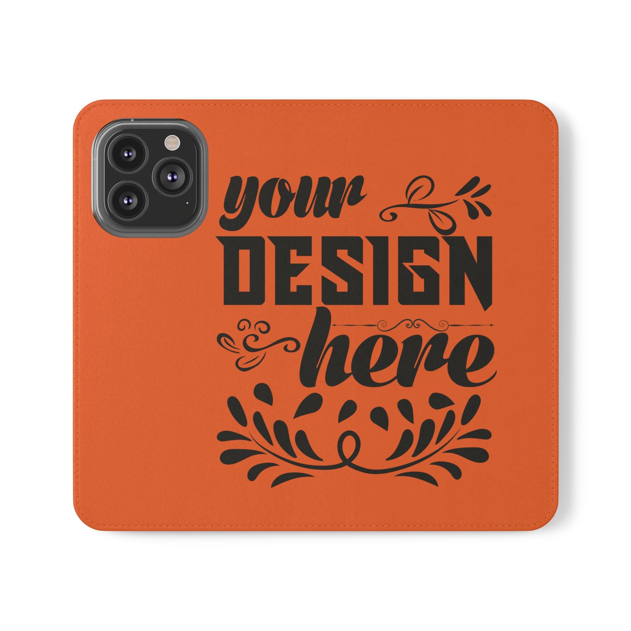 Customizable Flip Folio Phone Case With Card Slots Stand And Elastic Strap