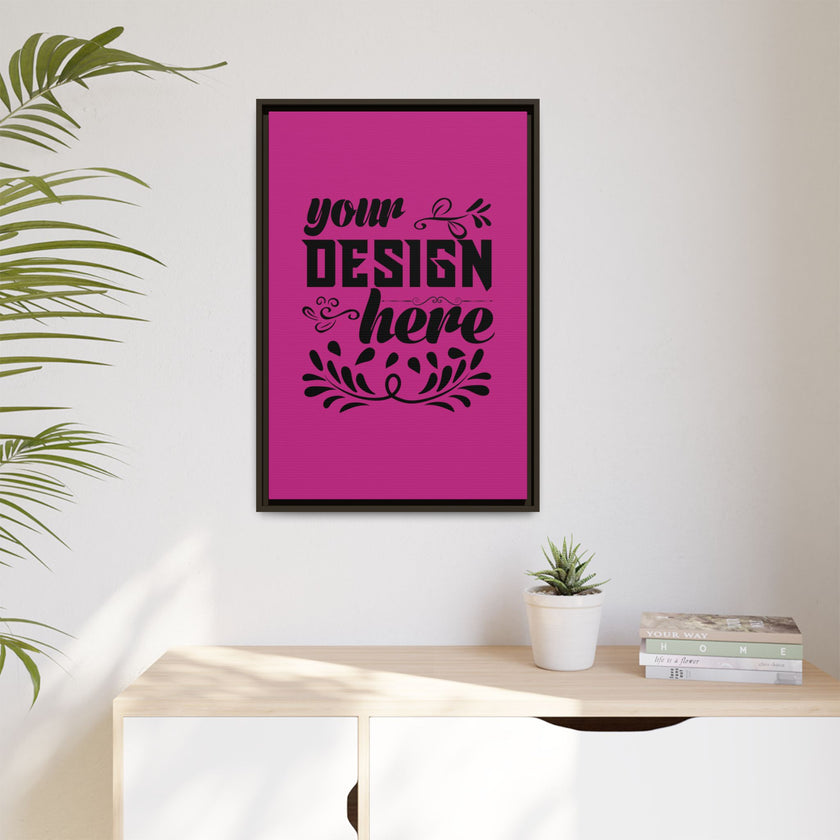 Customizable Framed Matte Canvas Print with Pinewood Frame Sawtooth Hanger