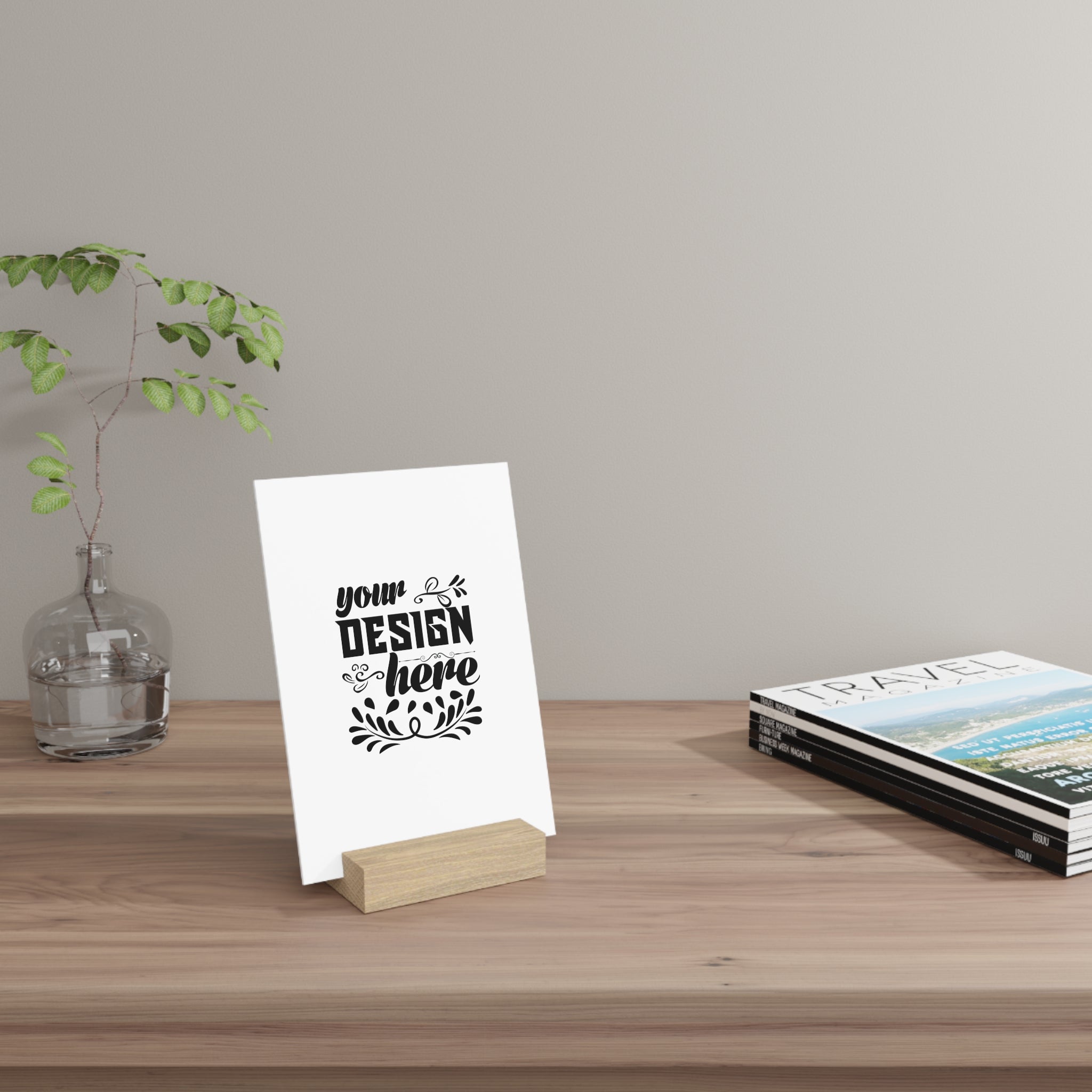 Customizable Gallery Board with Wooden Stand 1.8mm Giclée Print