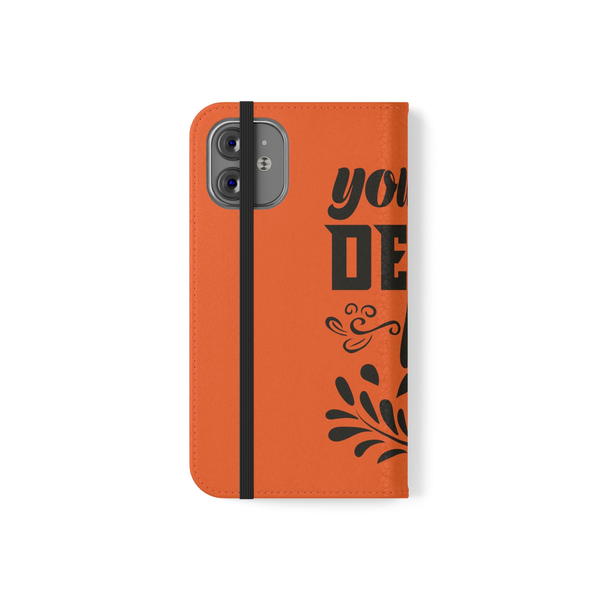 Customizable Flip Folio Phone Case With Card Slots Stand And Elastic Strap
