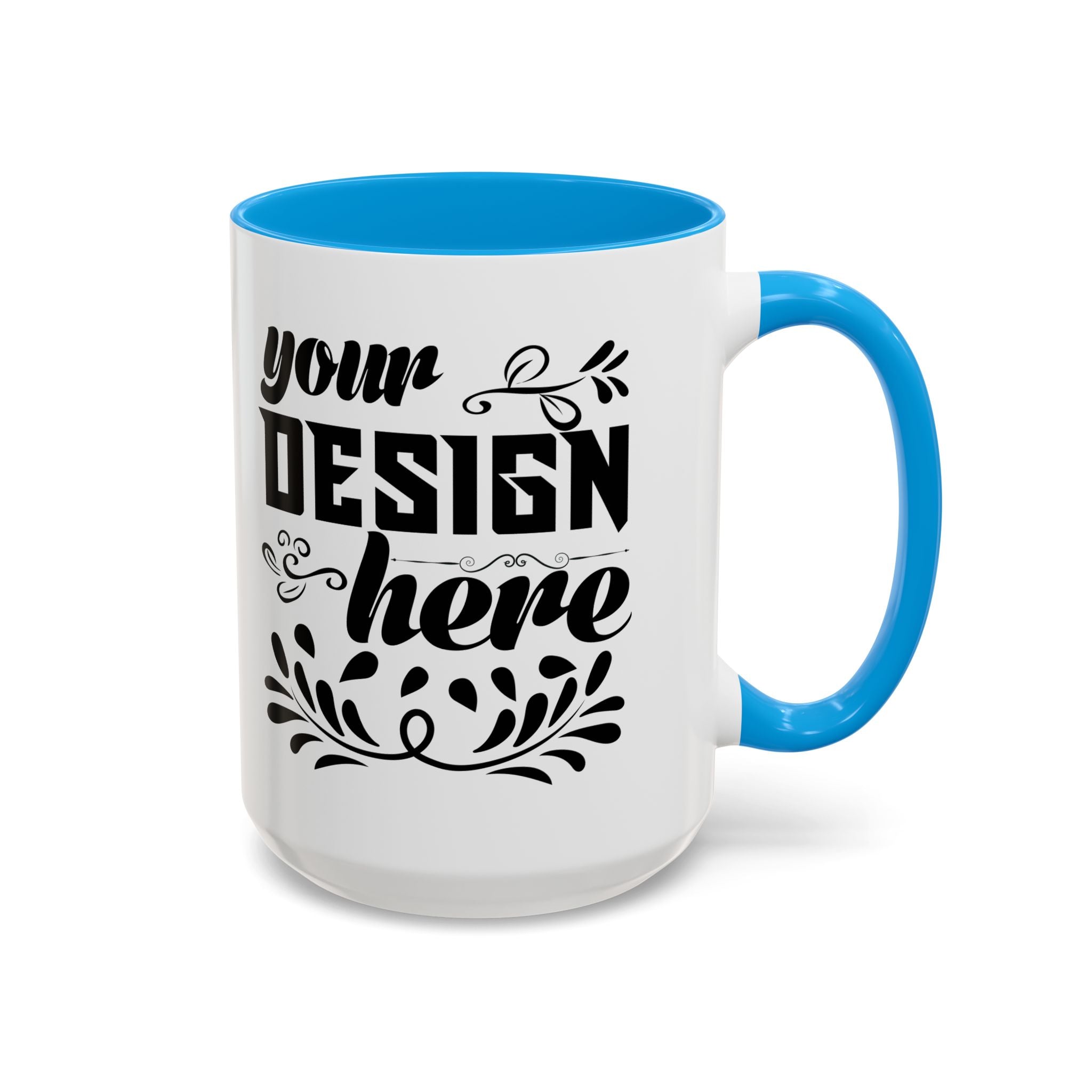 Customizable Glossy Ceramic Accent Mug 11oz and 15oz