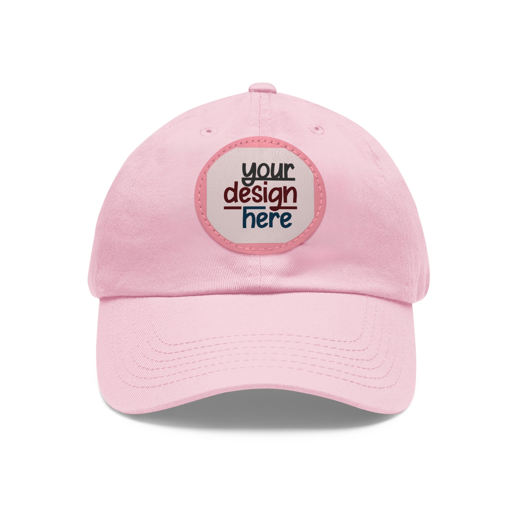 Customizable ValuCap VC300A Dad Hat with Round PU Leather Patch Front