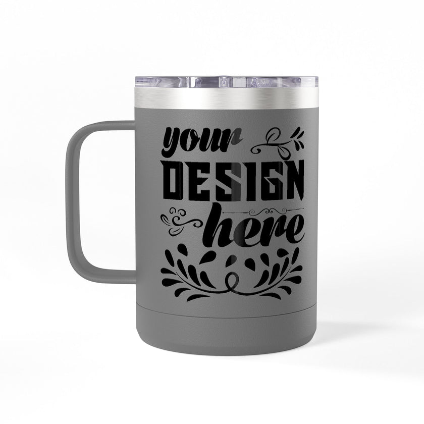 Customizable Polar Camel 15oz Stainless Steel Coffee Mug Tumbler Lid