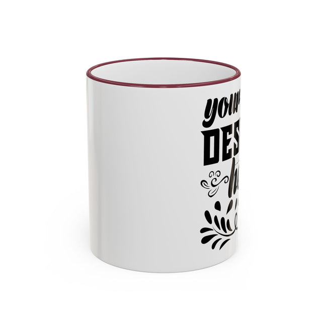 Customizable Accent Rim and Handle Ceramic Mug 11oz 15oz Drinkware