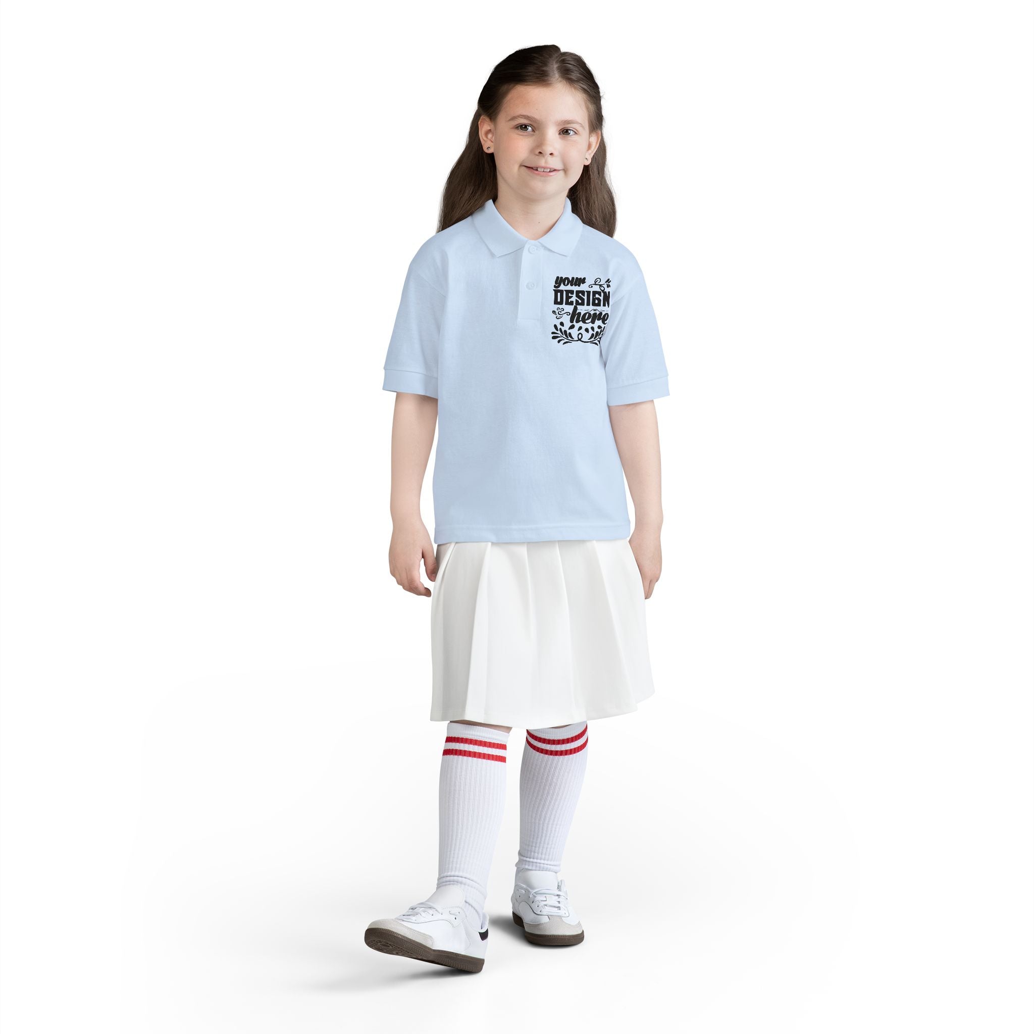 Customizable Gildan 8800B Youth DryBlend Jersey Polo Shirt