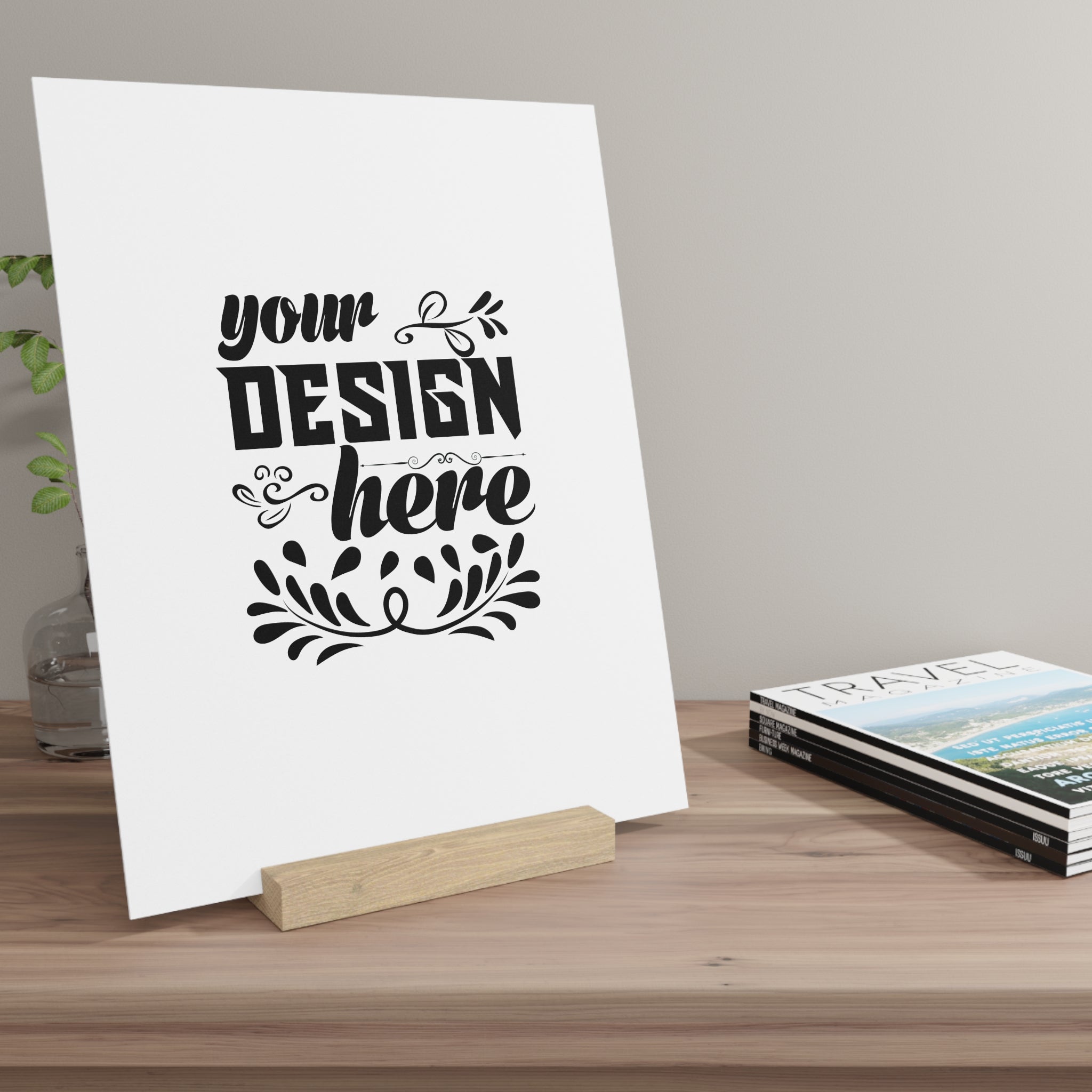 Customizable Gallery Board with Wooden Stand 1.8mm Giclée Print