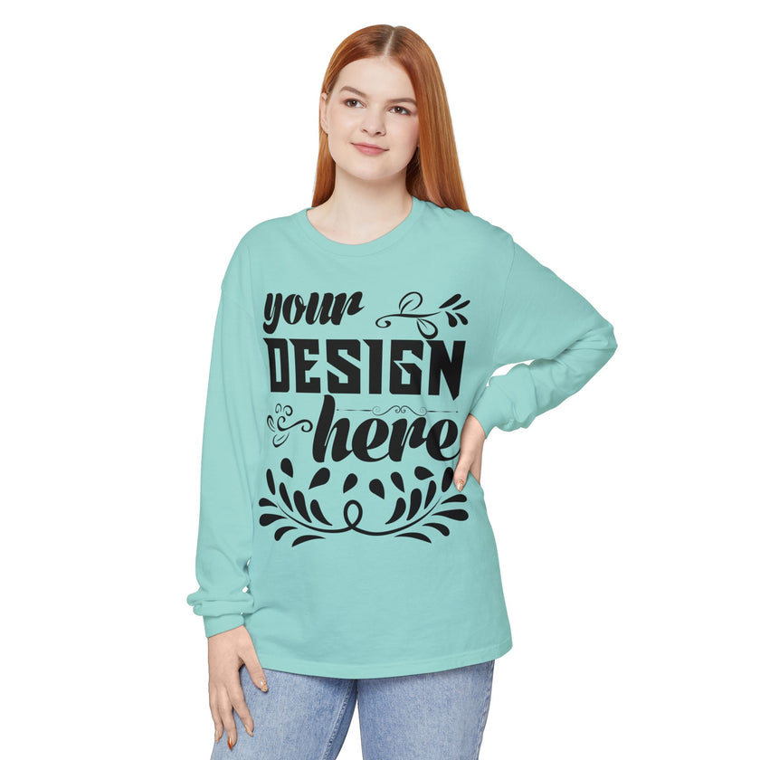 Customizable Comfort Colors 6014 Unisex Garment Dyed Long Sleeve T Shirt