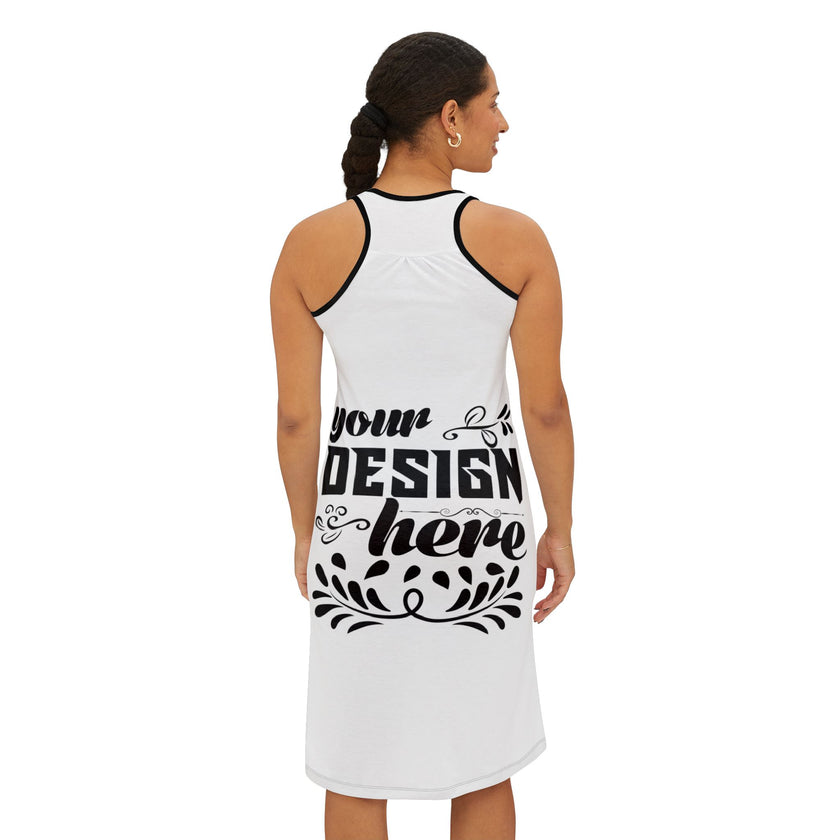 Customizable Women’s Racerback Dress AOP Stretch Jersey Regular Fit Cinched Back