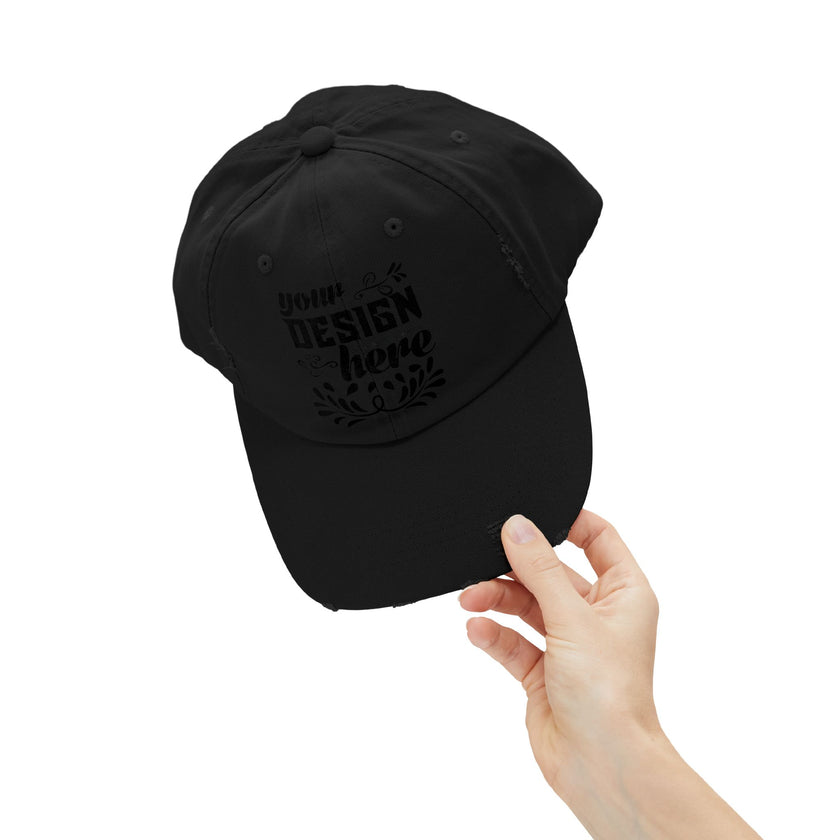 Customizable District DT600 Distressed Cotton Cap for Personalized Style