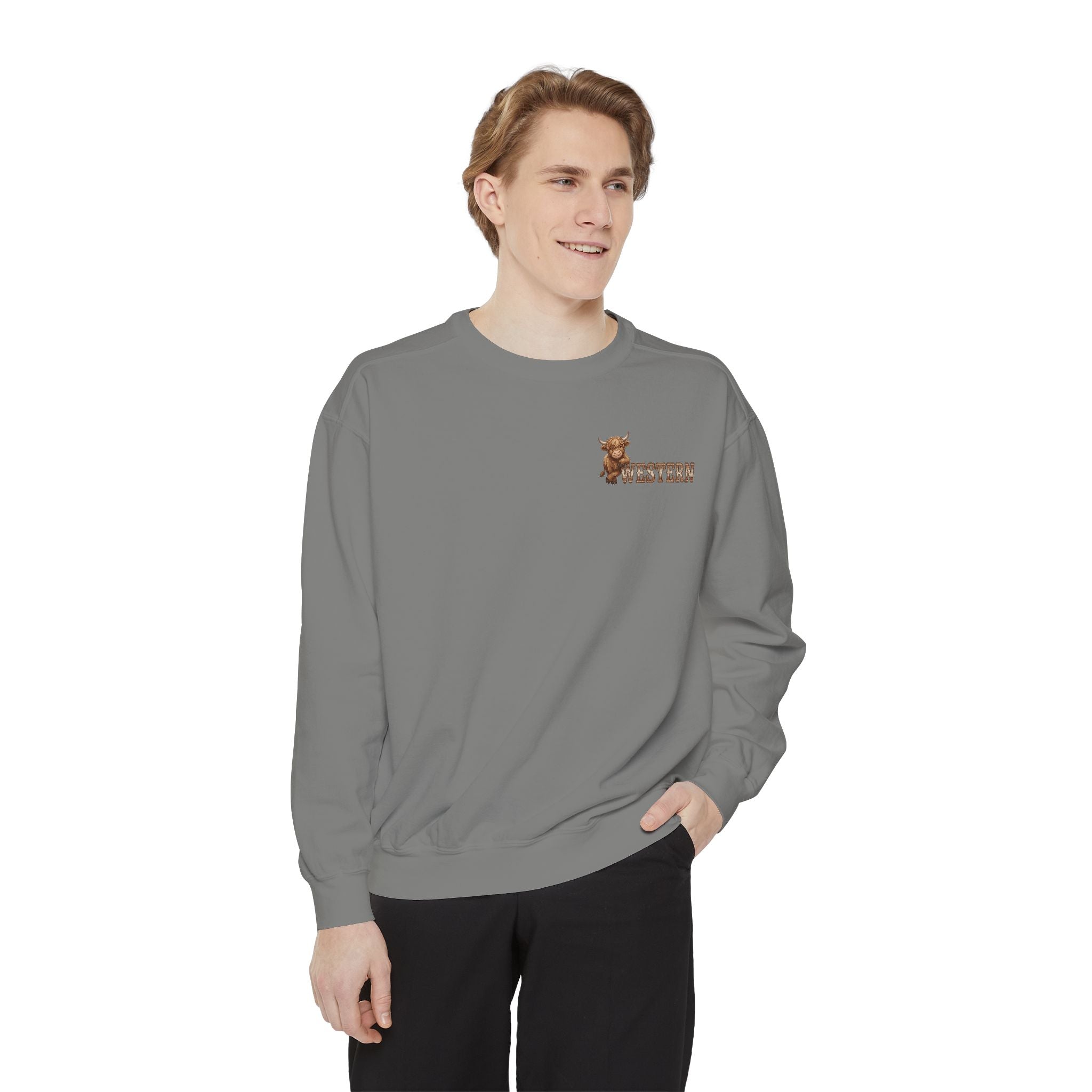 Western Highland Cow Graphic Sweatshirt – Rustic Casual Pullover