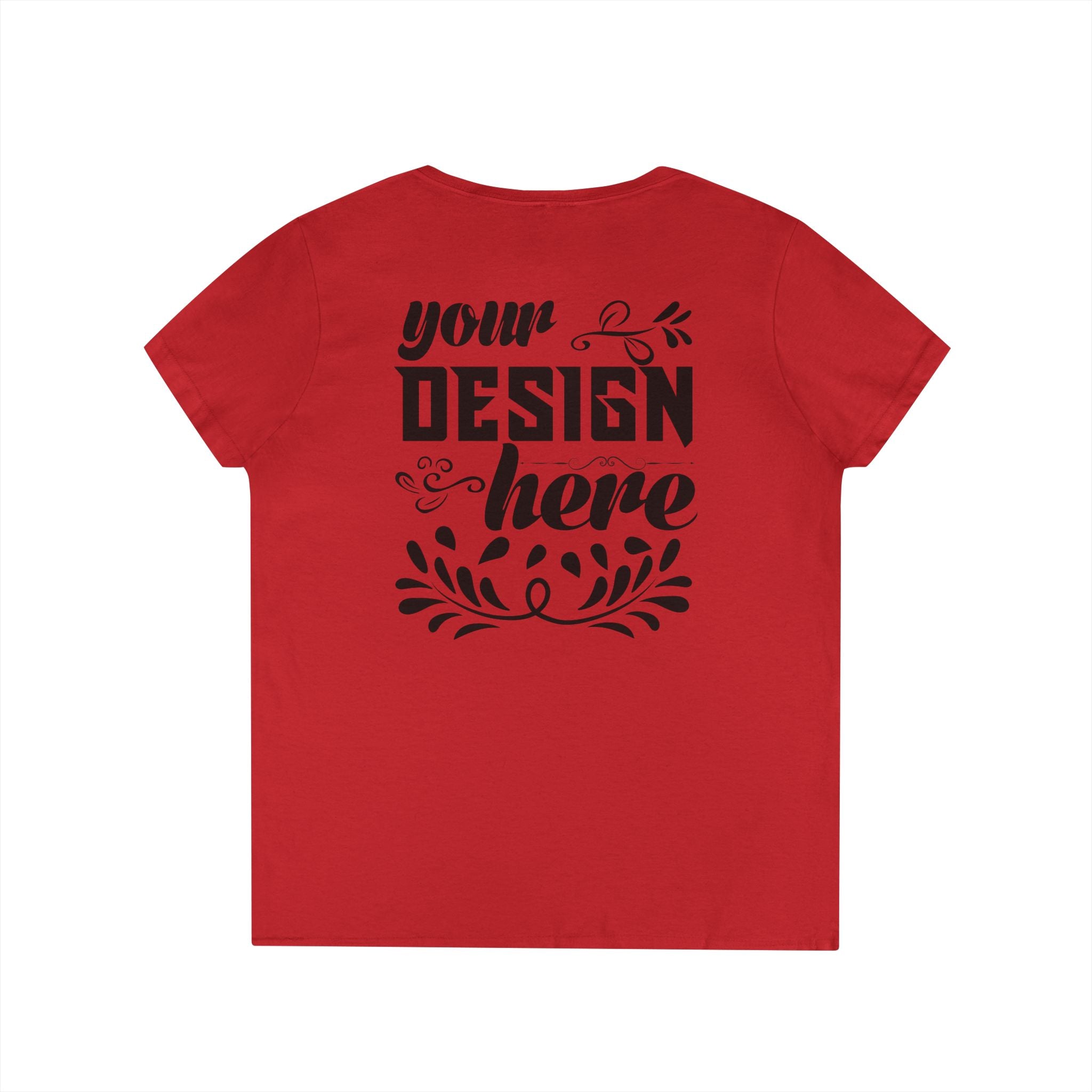 Customizable Gildan 5V00L Womens V Neck T Shirt Semi Fitted Cotton