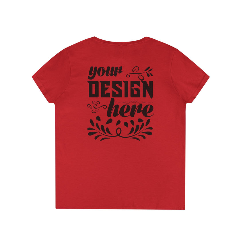 Customizable Gildan 5V00L Womens V Neck T Shirt Semi Fitted Cotton