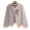 Nameria Faux Fur Cropped Coat Relaxed Fit Round Neck