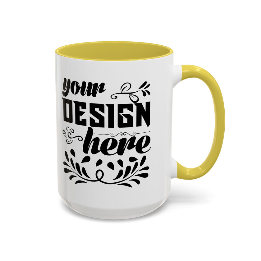 Customizable Glossy Ceramic Accent Mug 11oz and 15oz