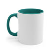 Customizable 11oz Accent Ceramic Mug with Colored Interior and Handle