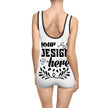 Customizable Womens Vintage One Piece Swimsuit U Back Boyshort
