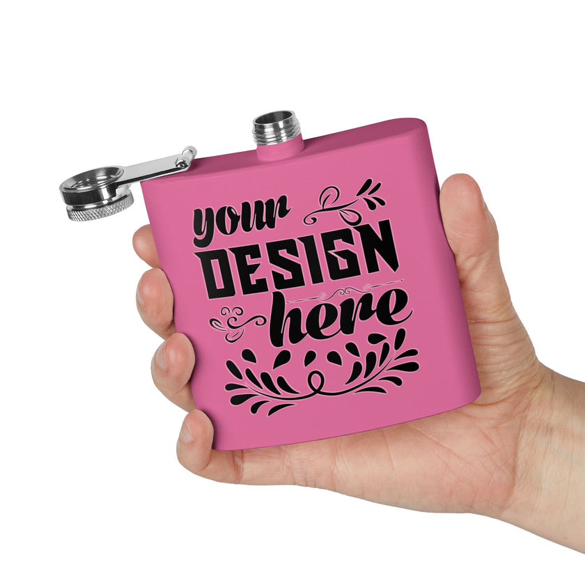 Customizable Polar Camel 6oz Stainless Steel Flask with UV DTF Print