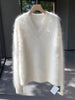 Nameria Womens Cashmere V Neck Sweater Pullover Long Sleeve