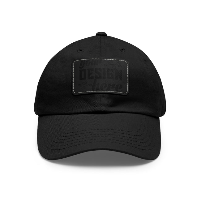 Customizable ValuCap VC300A Dad Hat with Faux Leather Patch Rectangle