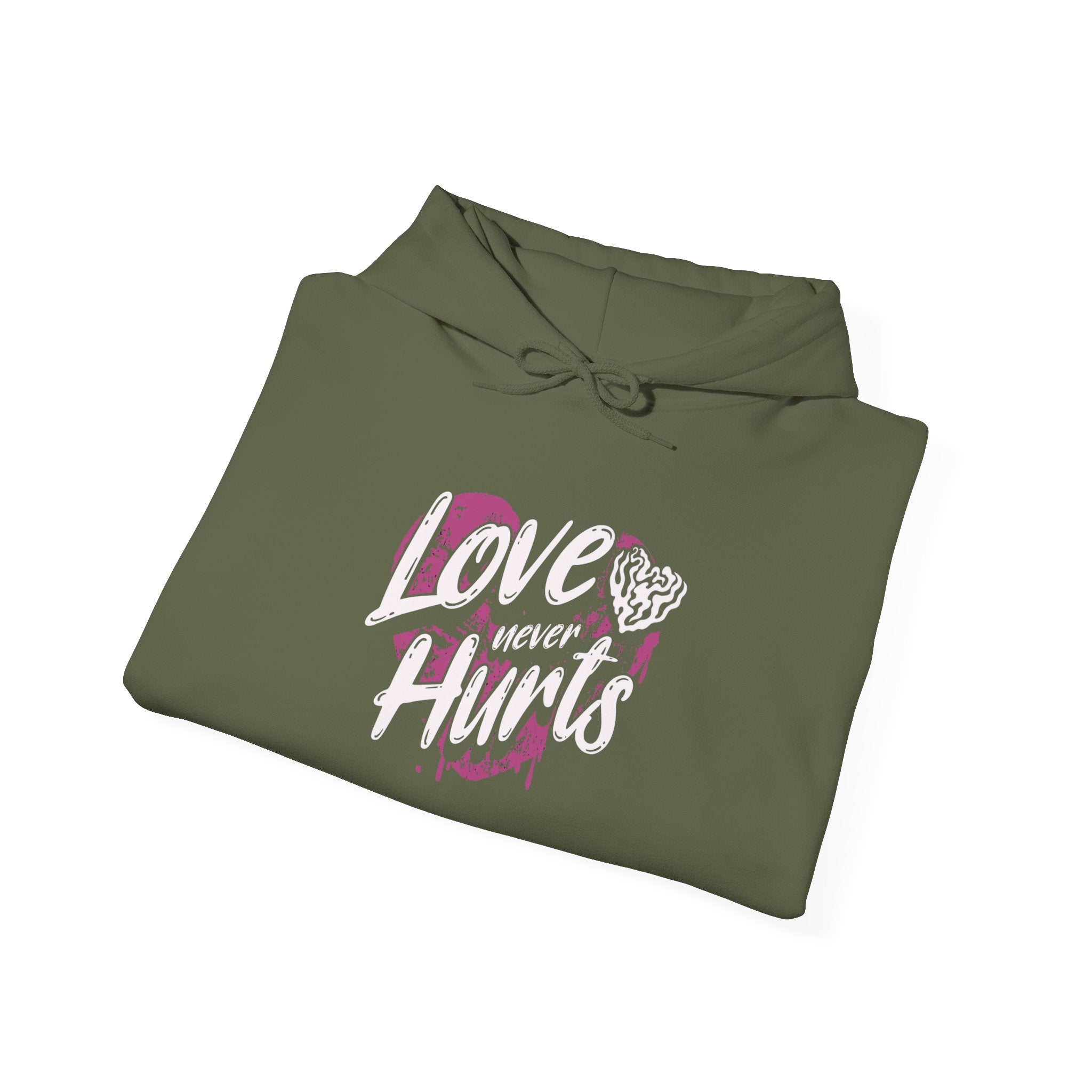 Gildan 18500 Unisex  Hooded Sweatshirt | Love Never Hurts Graphic Print