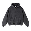 Nameria Unisex Retro Fleece Lined Hooded Zip Sweatshirt