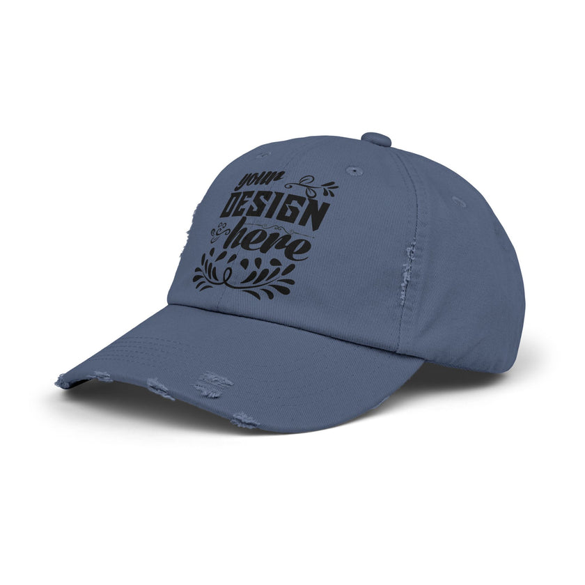Customizable District DT600 Distressed Cotton Cap for Personalized Style