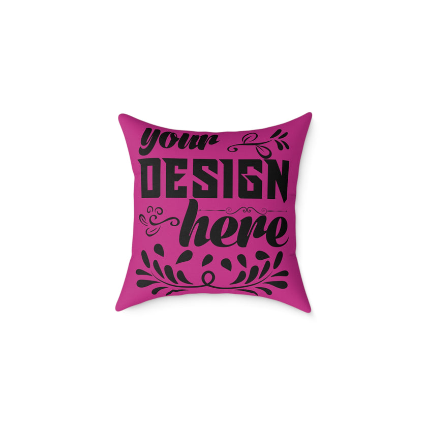 Customizable Square Poly Canvas Pillow with Insert Double-Sided Print