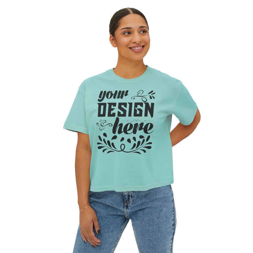 Customizable Comfort Colors 3023CL Womens Boxy Pigment Dyed T-Shirt