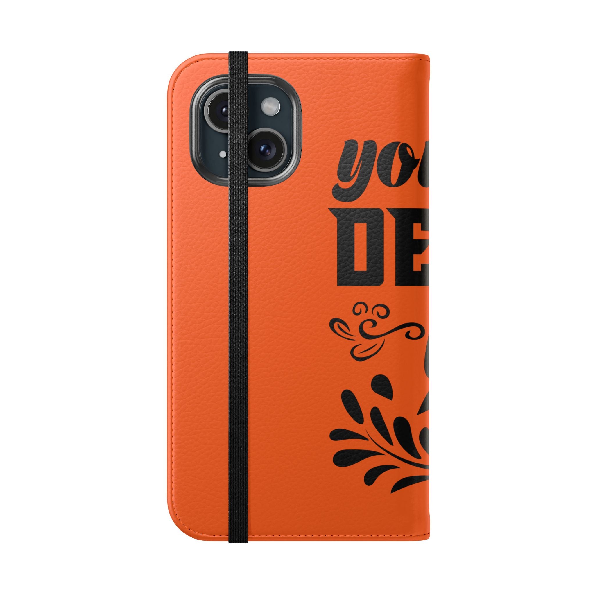 Customizable Flip Folio Phone Case With Card Slots Stand And Elastic Strap