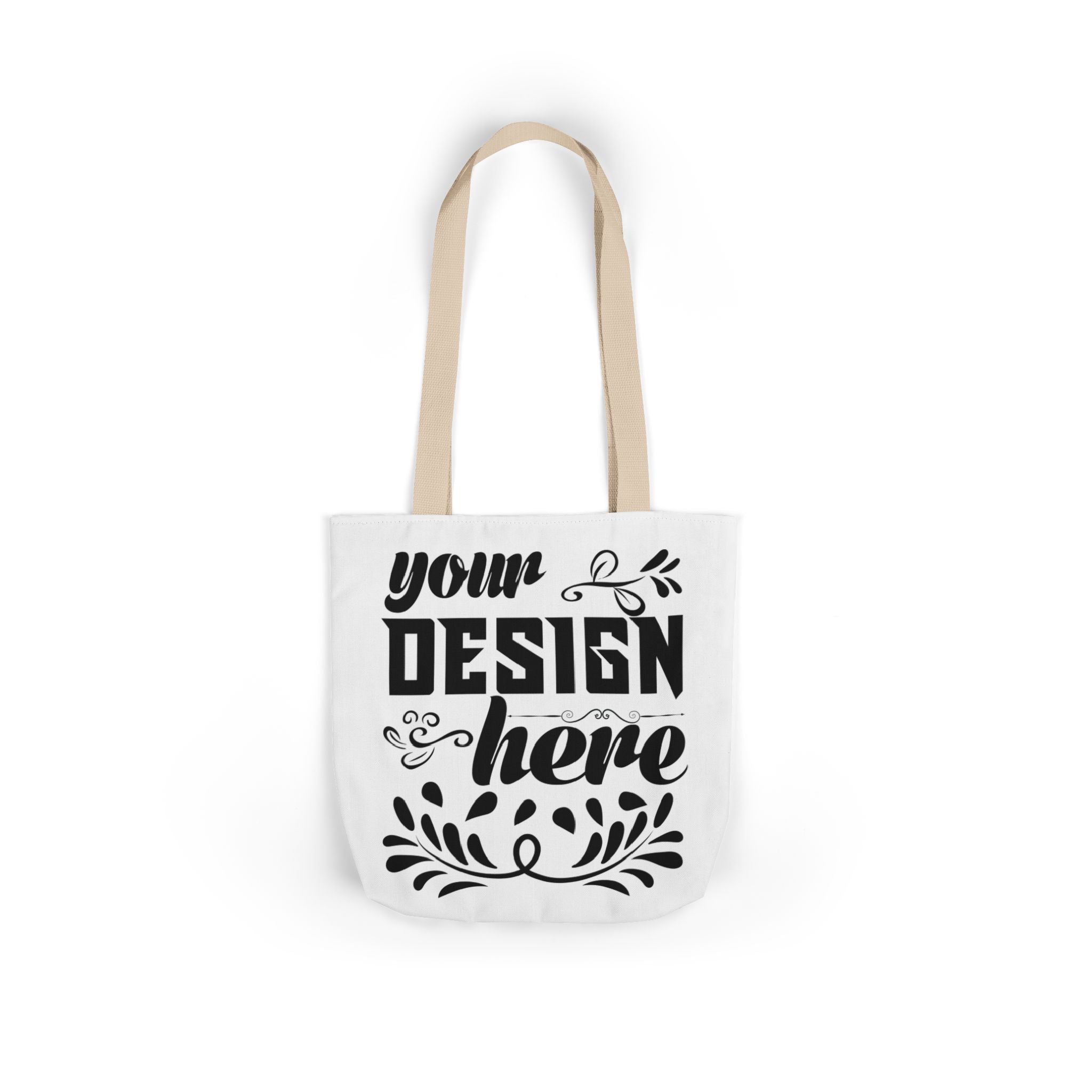 Customizable Canvas Tote Bag With 5 Color Strap Options All Over Print