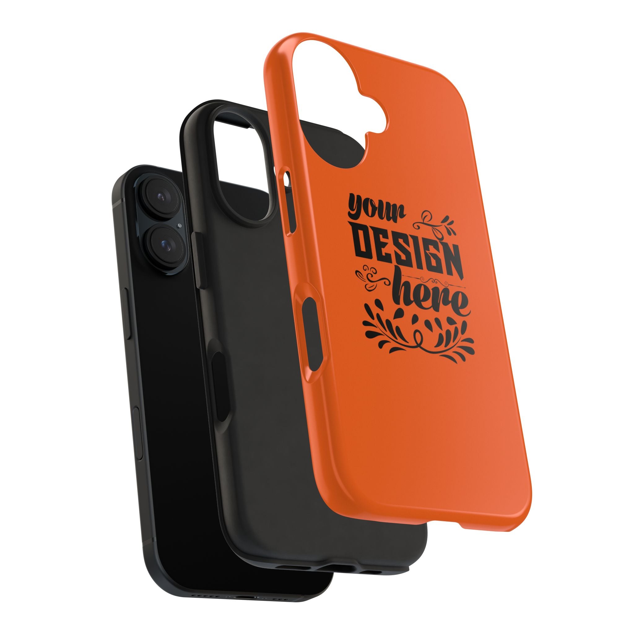 Customizable Tough Phone Case Glossy Dual Layer Wireless Charging
