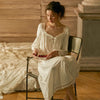 Nameria Womens Long Sleeve French Style Cotton Nightgown