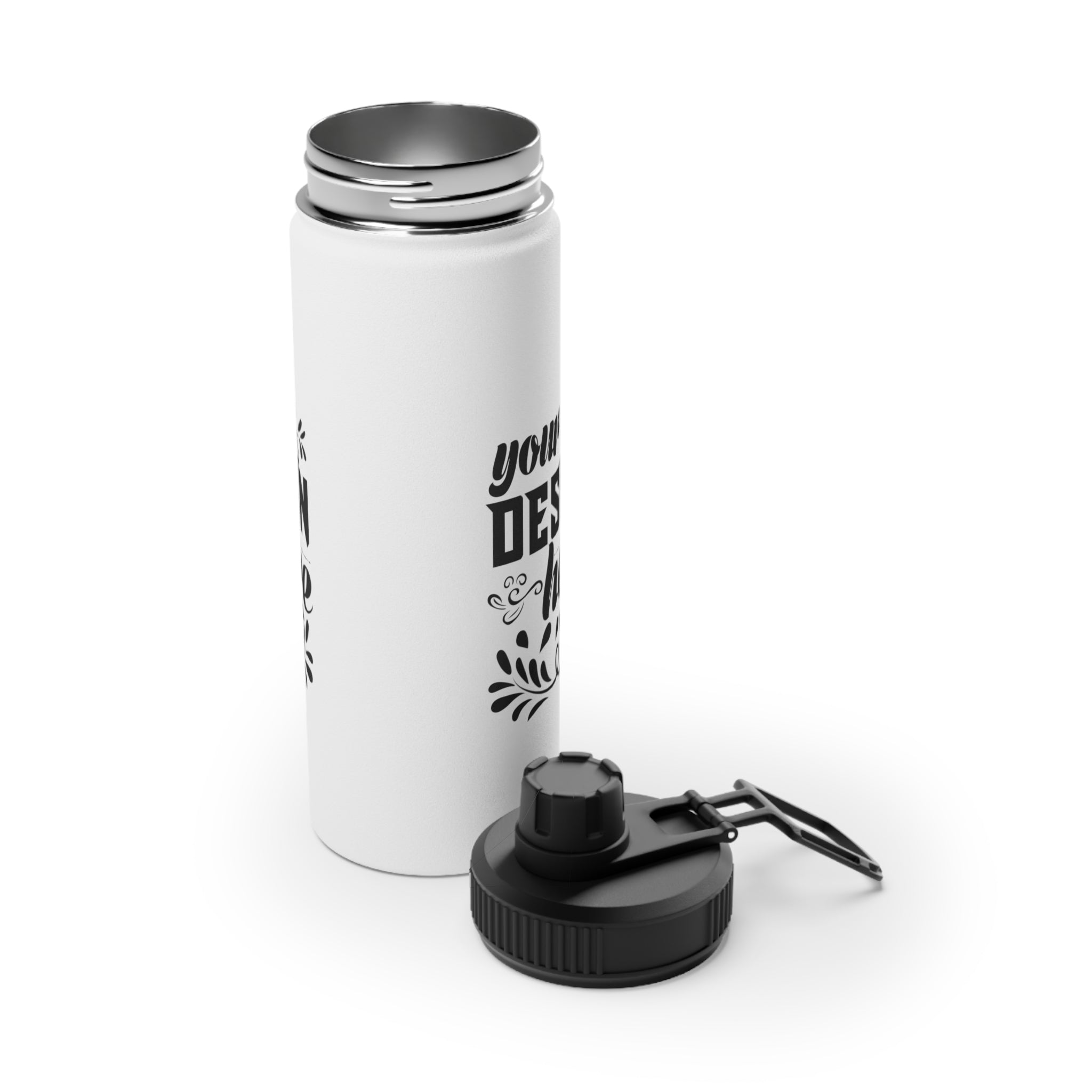 Customizable Stainless Steel Water Bottle with Sports Lid in Three Sizes