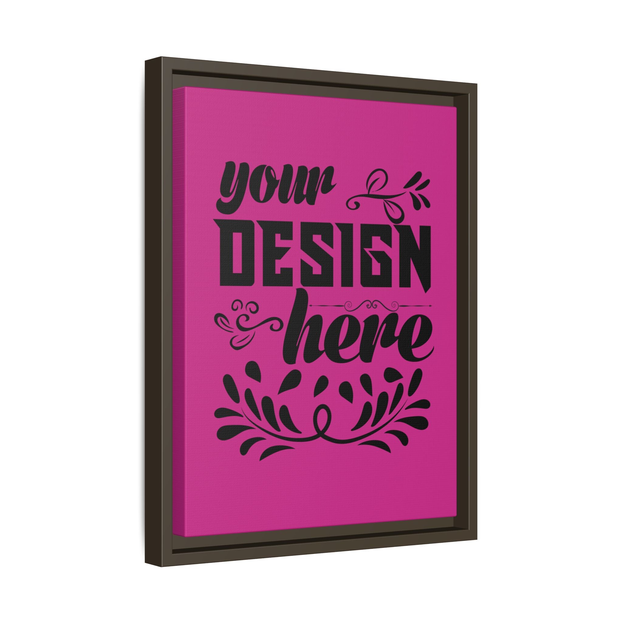 Customizable Framed Matte Canvas Print with Pinewood Frame Sawtooth Hanger