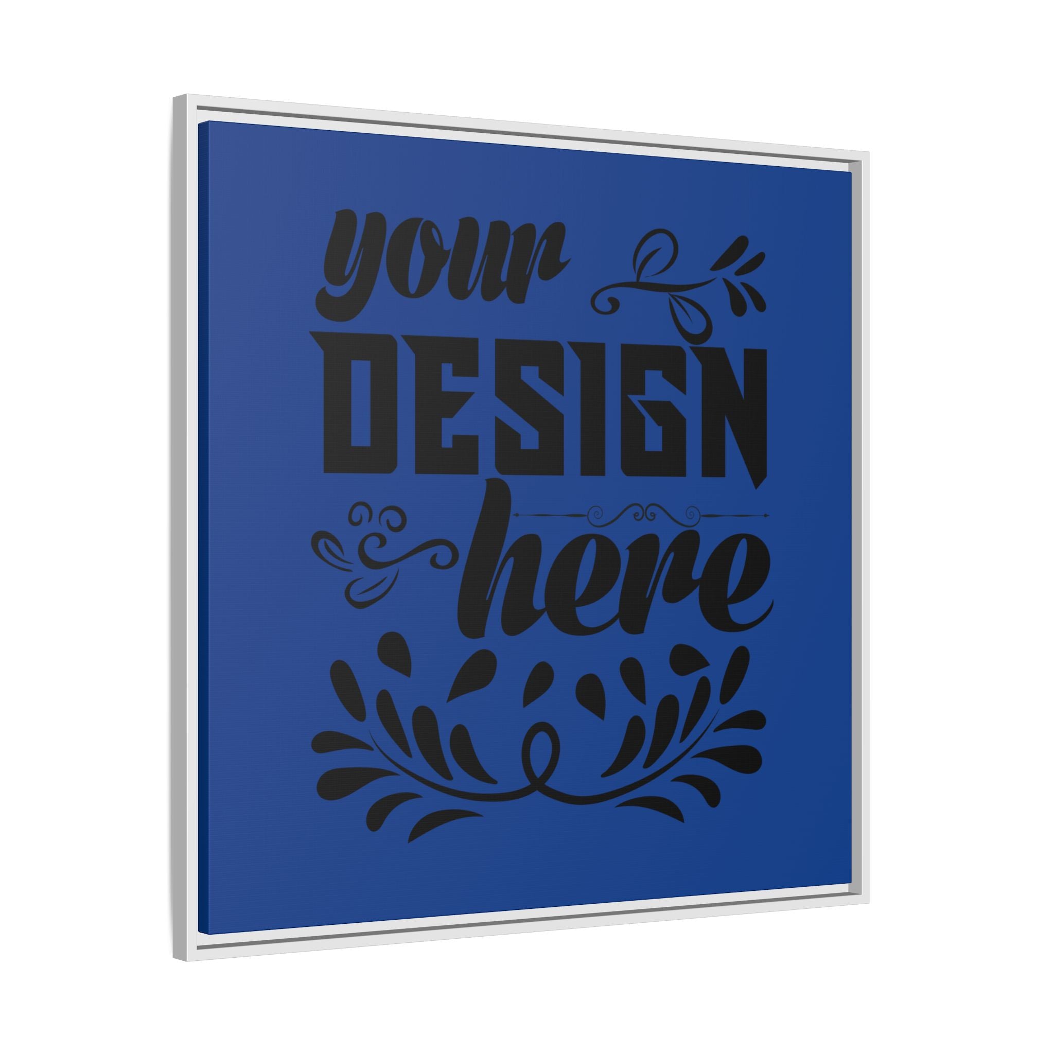 Customizable Framed Matte Canvas Print with Pinewood Frame Sawtooth Hanger