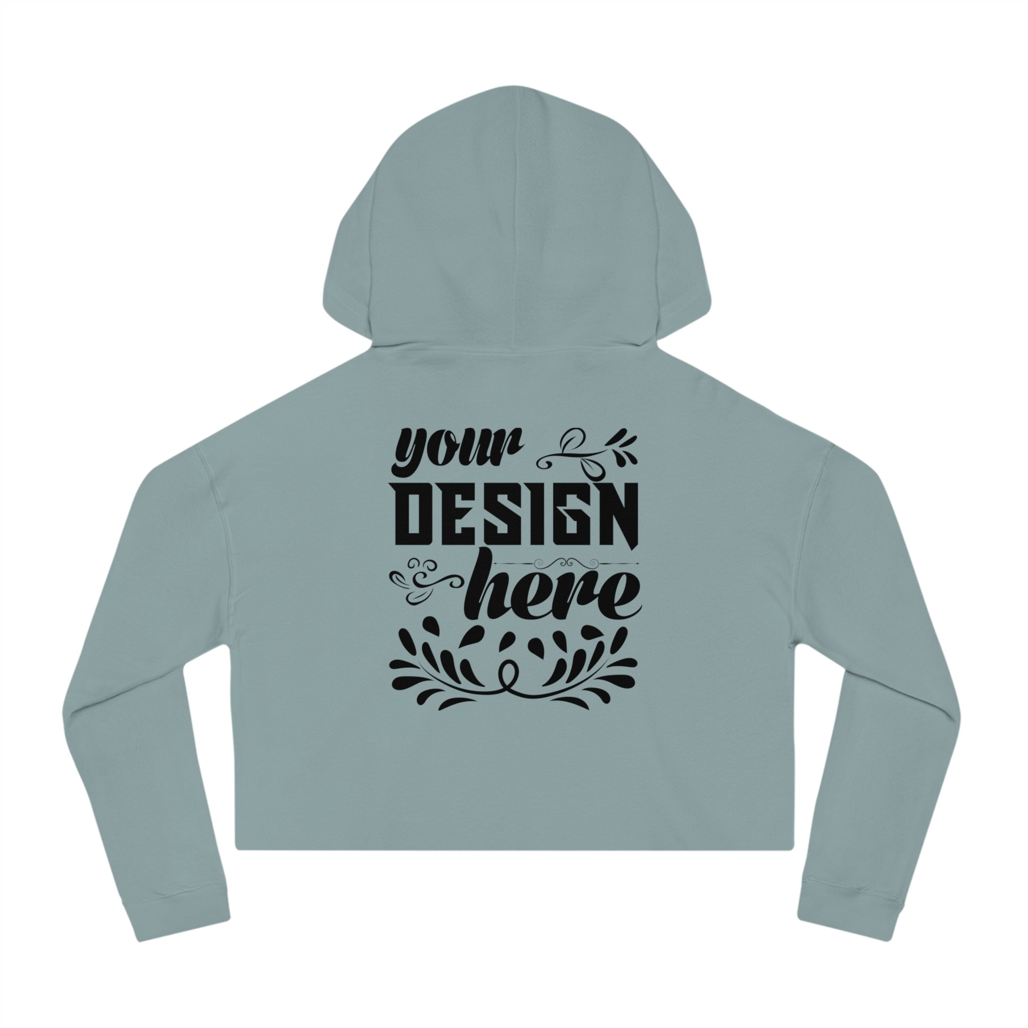 Customizable Independent Trading Women Cropped Hooded Sweatshirt