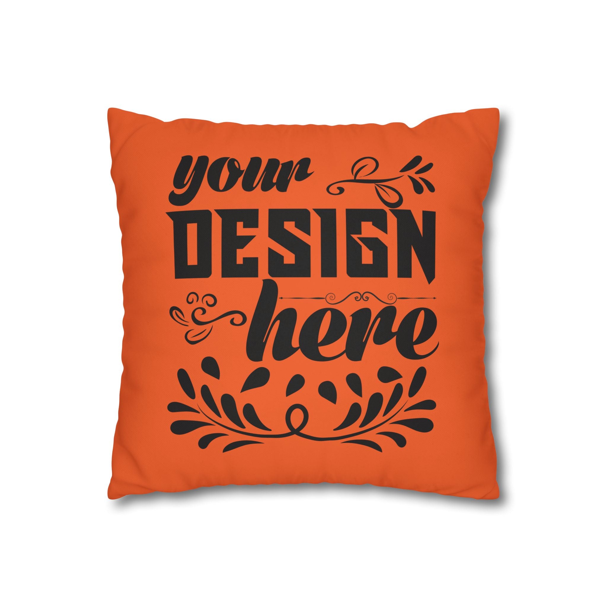 Customizable Square Poly Canvas Pillowcase with Concealed Zipper Closure