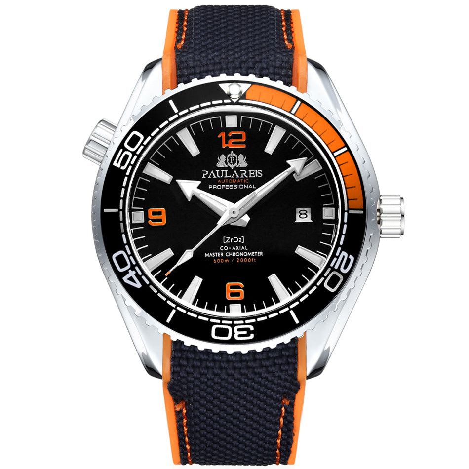 Nameria Automatic Luminous Date Watch Rubber Strap 45mm