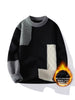 Nameria Round Neck Fleece Knit Sweater Ribbed Hem