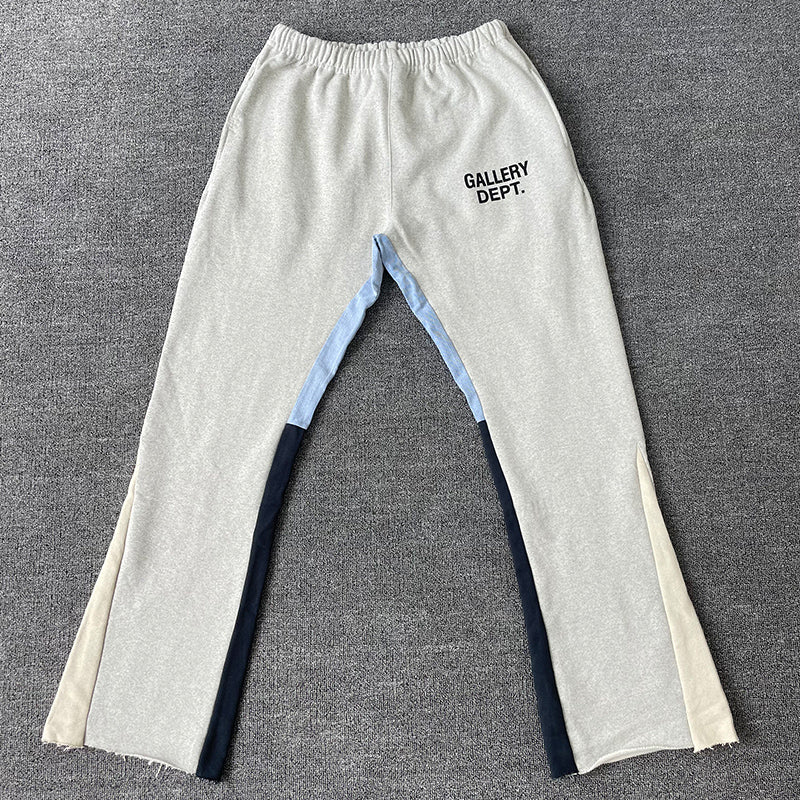 Nameria Men’s Splatter Ink Patchwork Flared Sweatpants