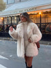 Nameria Faux Fur Mid Length Coat Extended Collar