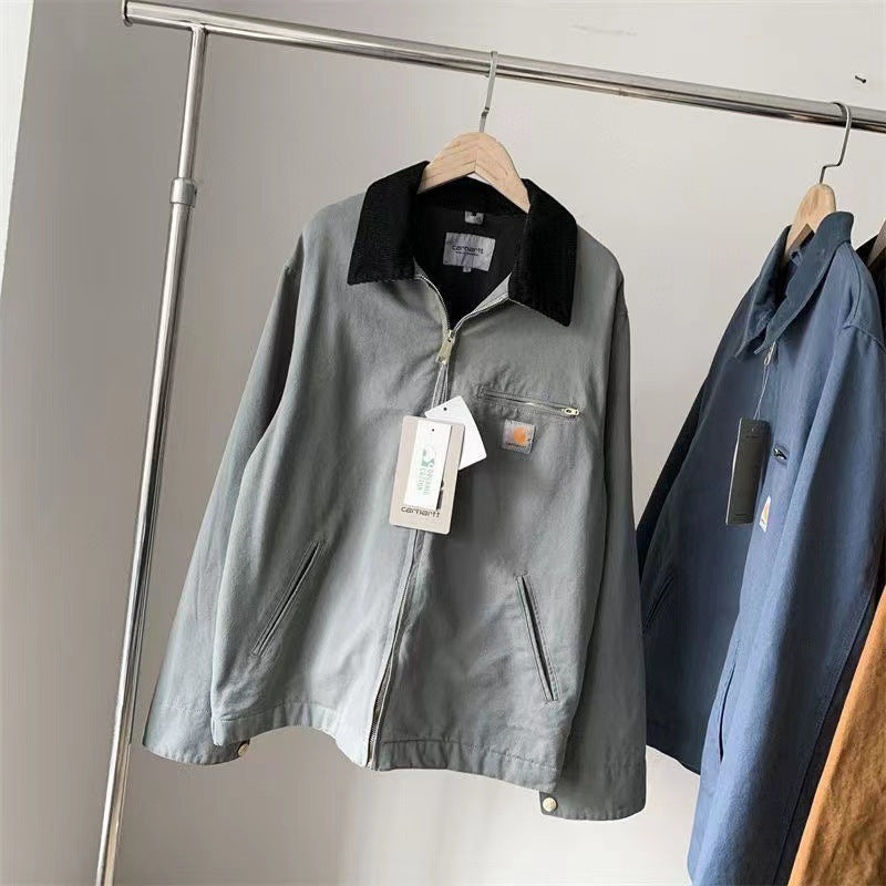 Nameria Mens Retro Workwear Zip Front Jacket
